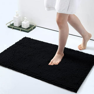 Buganda Alfombra de baño de microfibra a rayas, extragruesa, suave y  peluda, absorbente, lavable a máquina, alfombras de baño antideslizantes  para