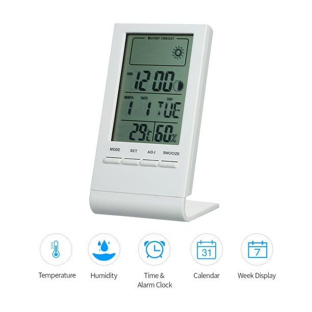 Mini Termómetro Digital Interior Higrómetro Sala ℃ / ℉ Temperatura Humedad  Monitor Medidor Eccomum Medidor de temperatura y humedad