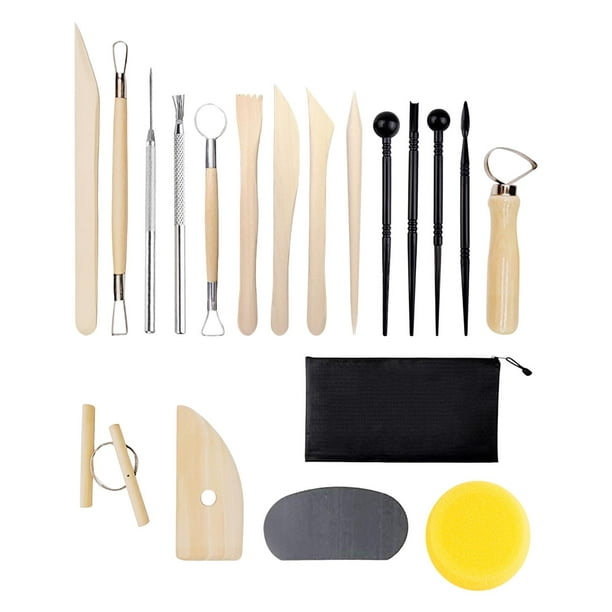 uxcell Paquete de 11 herramientas de cerámica, herramientas de escultura de  arcilla, modelado de polímero de doble extremo para tallar cerámica DIY