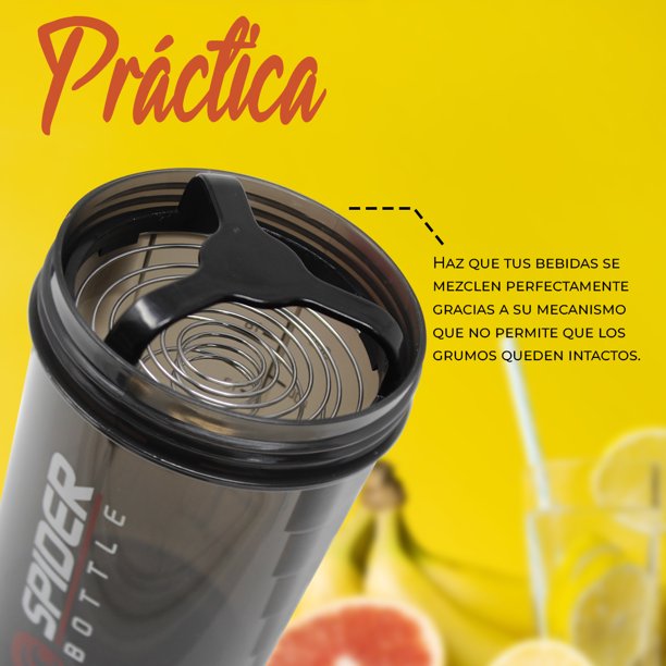 Vaso Shaker Para Proteína Cilindro Agitador Gym Mezcla OEM Spider