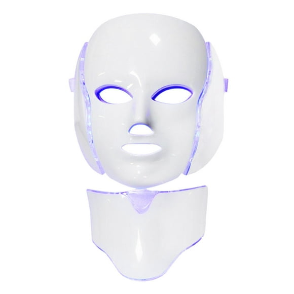 Mascarilla facial LED ligera Mascarilla para el cuello, Mascarilla LED de Fotón facial, Antienvejecimiento, Arrugas faciales [ jinwen Terapia facial ligera portátil
