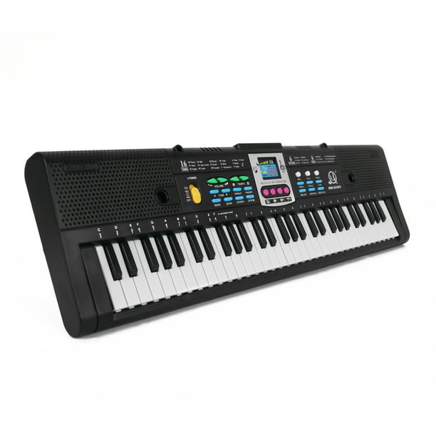 Teclado electrónico de música digital de 61 teclas para niños Piano  eléctrico multifuncional para estudiantes de piano Abanopi MQ-6185/Negro