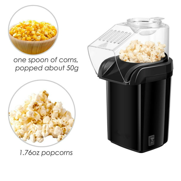  Máquina de palomitas de maíz de 1200 W, máquina de palomitas de  maíz de aire caliente con diseño de boca ancha, máquina de palomitas de  maíz rápida, no necesita aceite, incluyendo