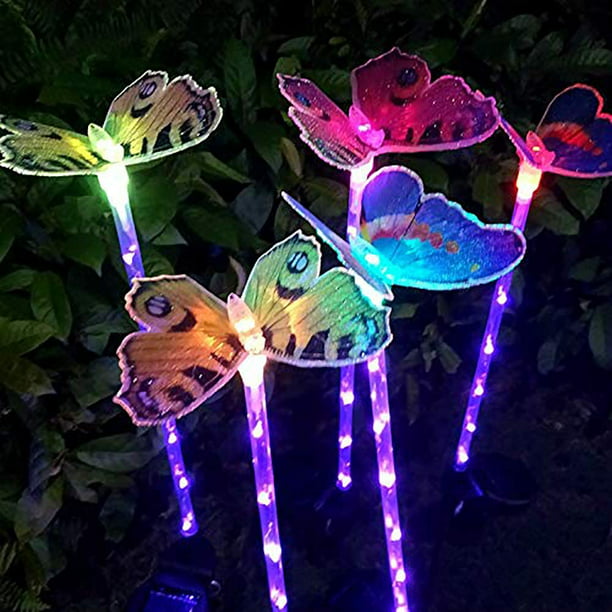  Luces solares de estaca para jardín, colibrí, mariposa