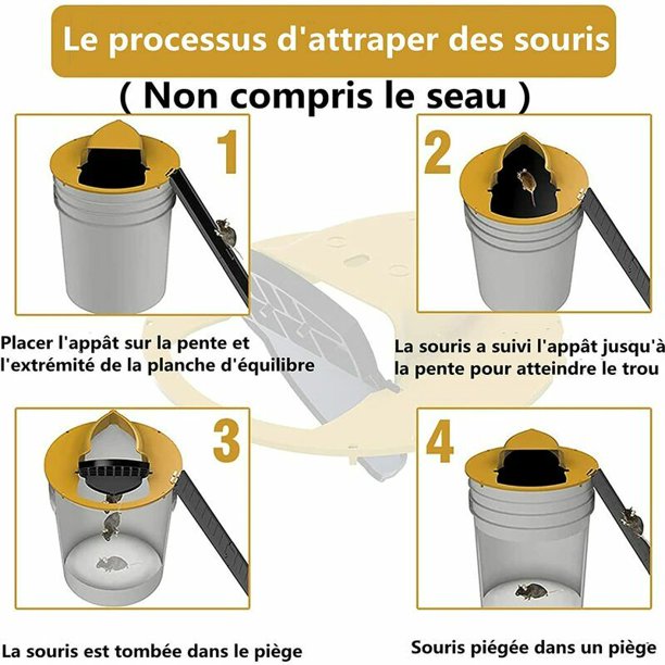Trampa para ratones de alta calidad Cubo deslizante Tapa Ratón Trampa para  ratas Flip N Slide Bucket Catcher Desmontable