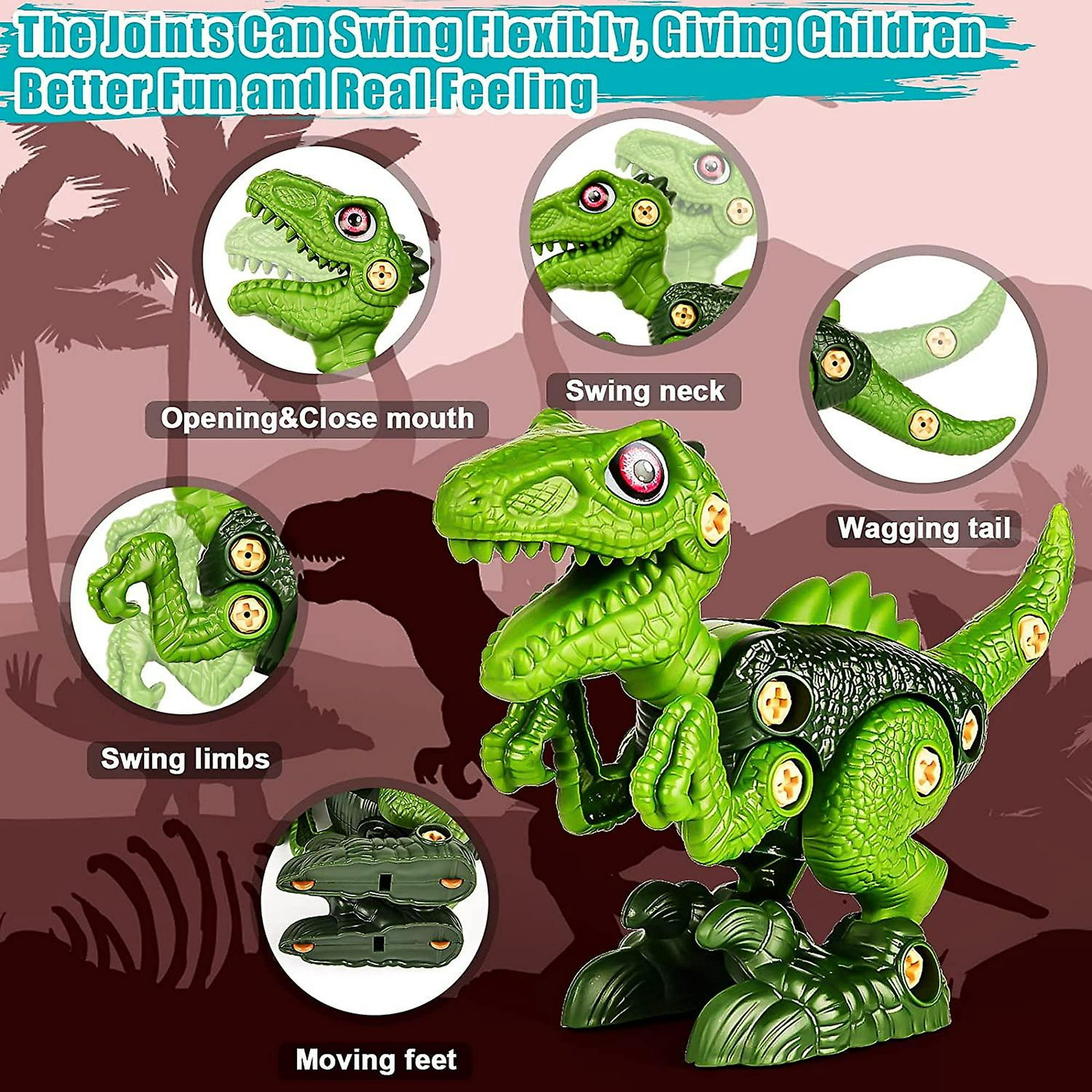 Juguetes de dinosaurio para niños de 3, 4, 5, 6, 7 años, juguetes  desmontables con taladro eléctrico para niños, juguetes educativos de  construcción