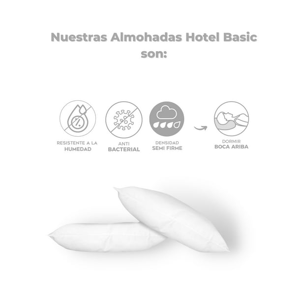 Paquete de 2 almohadas individuales estándar de calidad de hotel