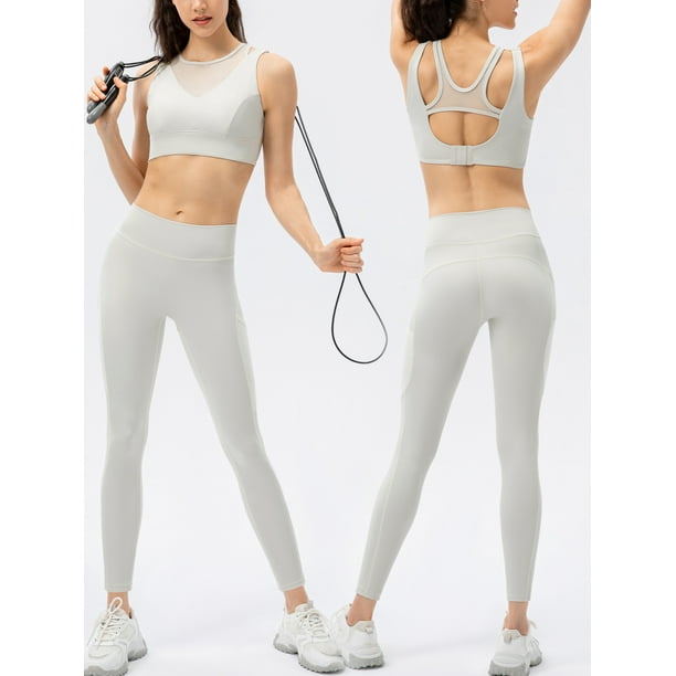 Yoga Trendy Leggings deportivos transpirable de malla transparente con  bolsillo de celular, Moda de Mujer