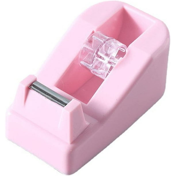 Acrimet Dispensador de cinta de escritorio prémium con base antideslizante  (resistente) (color rosa)