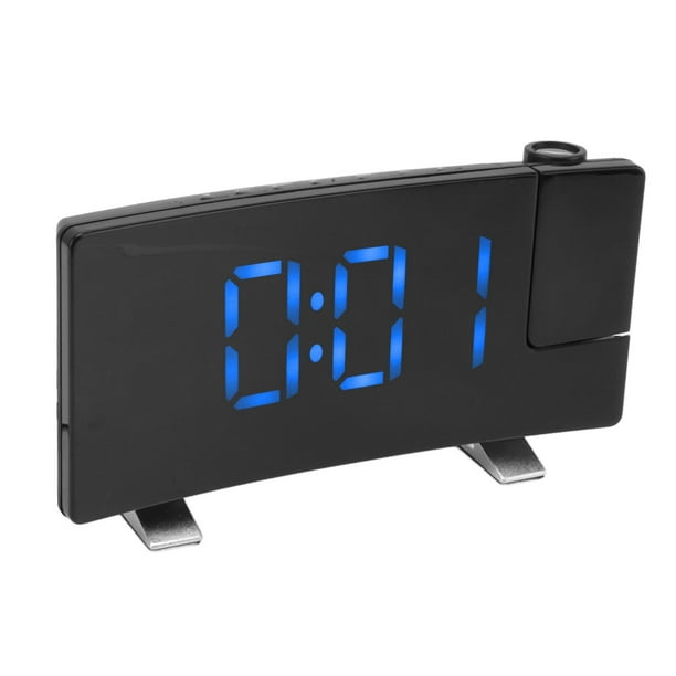 Reloj proyector de pantalla curva, reloj despertador de proyección de radio  Reloj despertador de proyección con pantalla LED Reloj despertador de  proyección electrónica Rendimiento inigualable