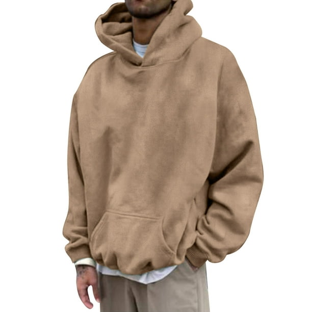 Sudadera básica con capucha para hombre, de forro polar, color liso, a la  moda, hip-hop, casual, de manga larga