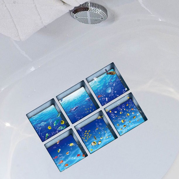 3D autoadhesivas para bañera antideslizantes tatuajes para bañera  calcomanías para bañera apliques 6 piezas Set 13x13cm / 5.12x5. Colco  Pegatinas de bañera antideslizantes