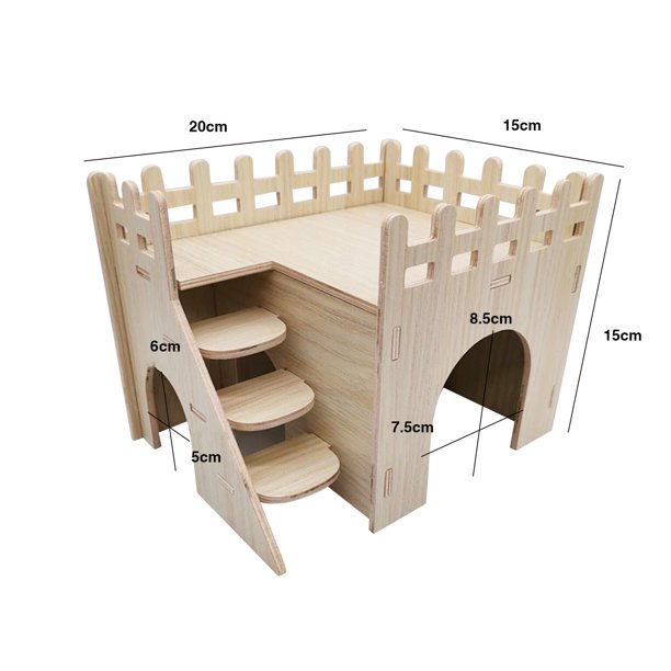 Juguetes para casa de hámster, escondite de animales pequeños, diapositiva  para bricolaje, cabaña de jerbos para ver villa, escalera, jaula de