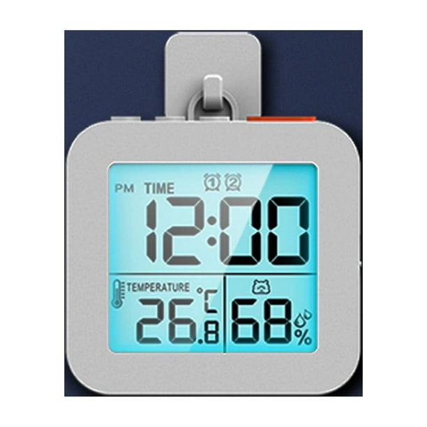 Reloj Digital para baño, temporizador de ducha, termómetro, higrómetro,  reloj de pared, pantalla LCD grande, temporizador de ducha resistente al  agua