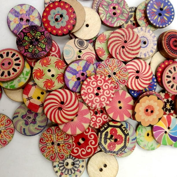 Botones decorativos y únicos hechos a mano de hueso natural - Multicolor -  Varios tamaños - Marbalized Surtido Formas - 8 unids/pk. #1731