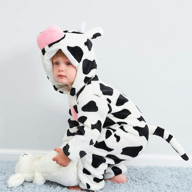 Disfraz de vaca para niños pequeños - Mono adorable de vaca de felpa de 80  cm JM