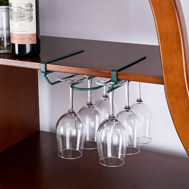Estante para copas de vino, colgador para colgar con vasos, soporte para  copa de vino para debajo del gabinete, perfecto para el hogar, estante de