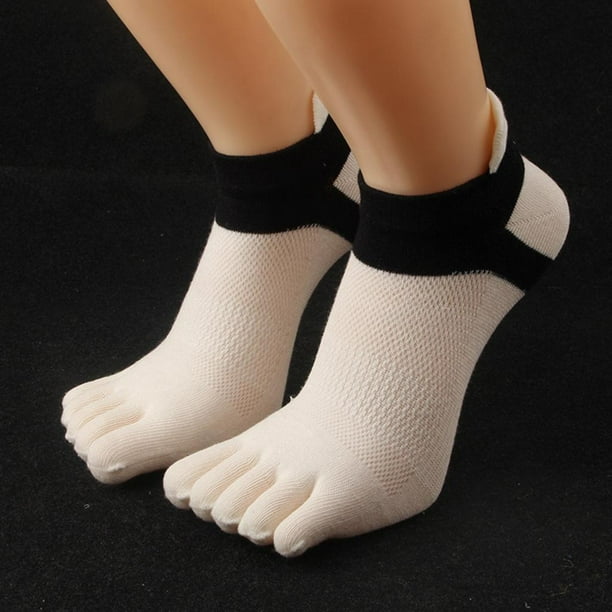 Calcetines para mujer con 5 dedos de algodón que absorben los dedos  atléticos, paquete de 6