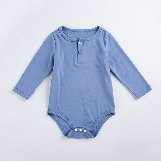 Gibobby Mamelucos para bebe niña Recién nacido bebé niños niñas manga larga  sólido otoño primavera ropa recién nacida(Azul, 0-3 Meses)