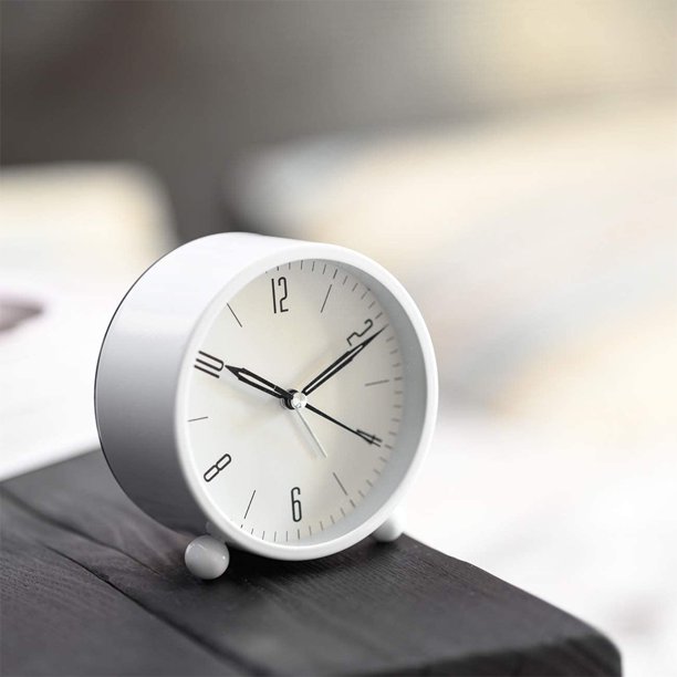 Reloj despertador digital sin tictac dormitorio despertador dormitorio:  reloj despertador silencioso redondo con pilas para decoración de  escritorio
