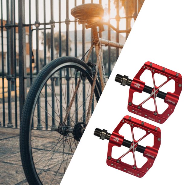 Pedales de bicicleta de montaña de aluminio rojo Macarena