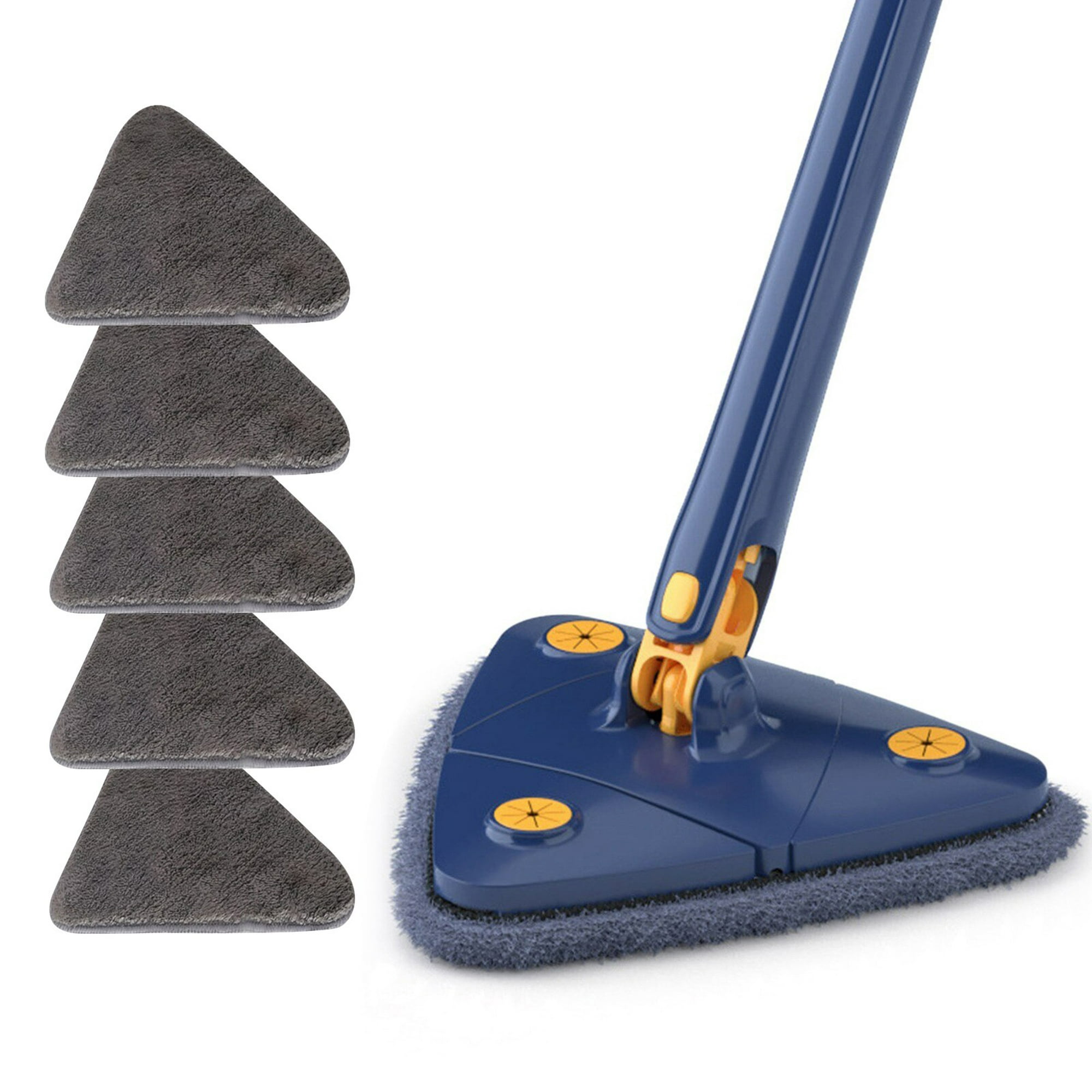 Fregona triangular Limpiador de techo para el hogar Limpie los azulejos de  la pared Trapeador giratorio manual de imitación que incluye 3 paños con  raspador (azul)
