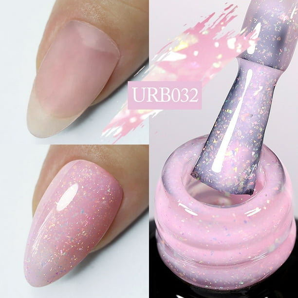 UR SUGAR 7ml Brillo reflectante Goma Base Gel Esmalte de uñas Botella de  vidrio Lentejuelas brillantes Soak Off Gel UV para manicura Dengxun unisex