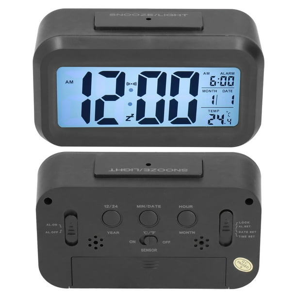 Braun Reloj despertador digital de viaje con repetición, tamaño compacto,  pantalla LCD negativa, ajuste rápido, alarma de pitido Crescendo en negro