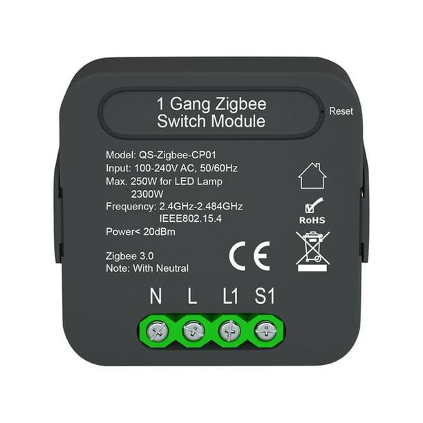 QS-Zigbee-CP01 Tuya ZigBee Módulo de interruptor inteligente Módulo de  conversión de interruptor de MABOTO Módulo de conmutación inteligente