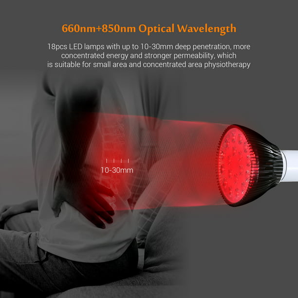 Lámpara de terapia de luz roja 36W 18 LED Dispositivo de terapia de luz  infrarroja 660nm 850nm Combo Abanopi Lámpara de terapia