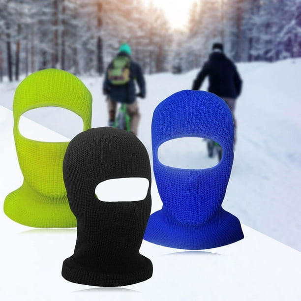 Máscara de Esquí de Invierno Pasamontañas de Cara Completa 2 Agujeros de  Punto de Deportes (Blanco): : Moda