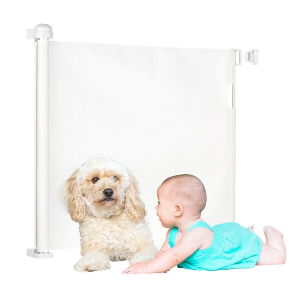 Puerta de seguridad retráctil de 1 pieza para bebés y perros de 0