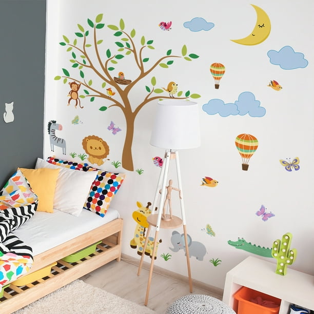 Vinilos infantiles Animalitos safari Niños niñas bebes pegatinas cuarto  habitación pequeños decoración pared mural -  México