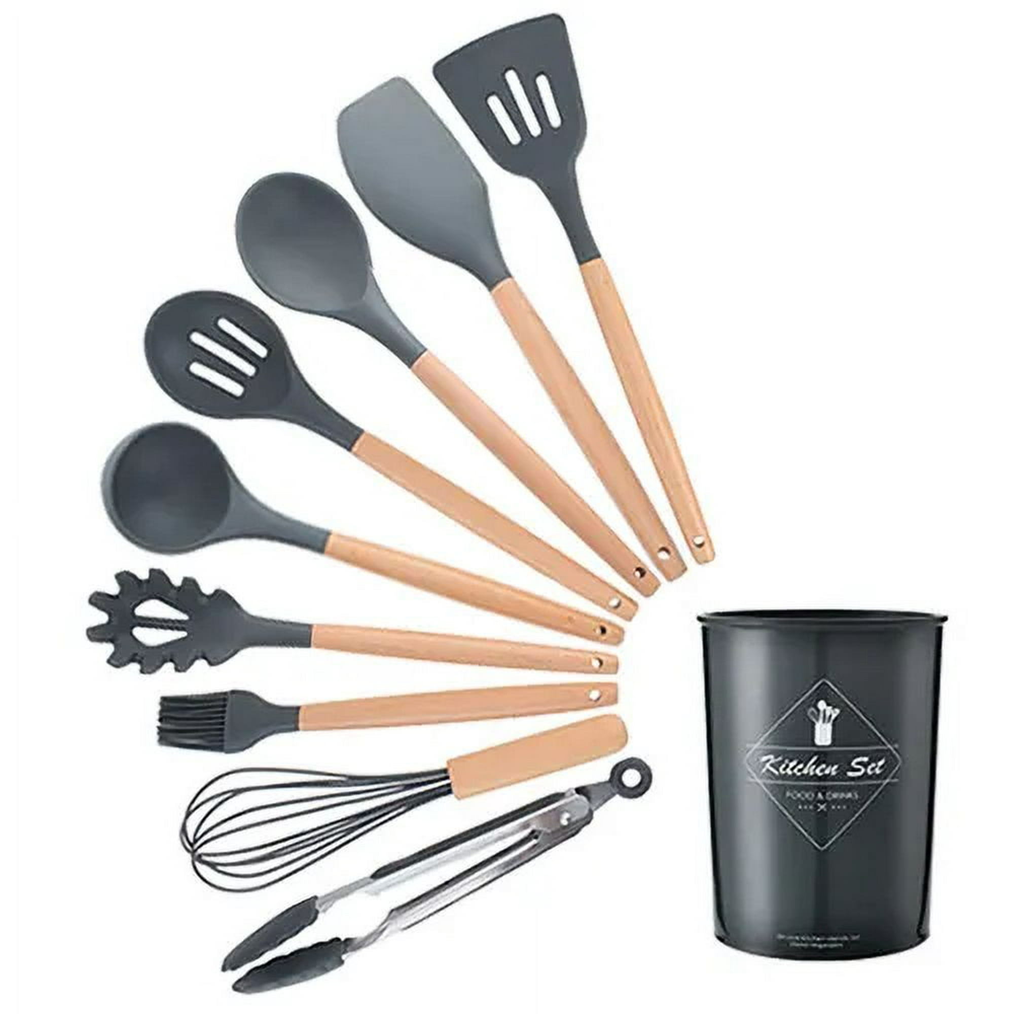 8 cucharas de silicona para cocinar, resistentes al calor, cucharas para  revolver, cucharas de cocina antiadherentes, utensilios para cocina,  hornear