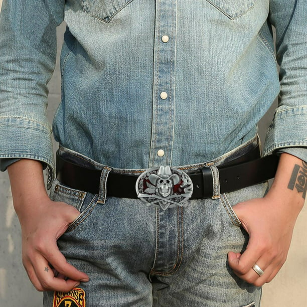 Cinturón de vaquero occidental retro para hombre hebil , cinturón negocios  de trabajo, pantalones , Hugo Cinturón de vaquero occidental