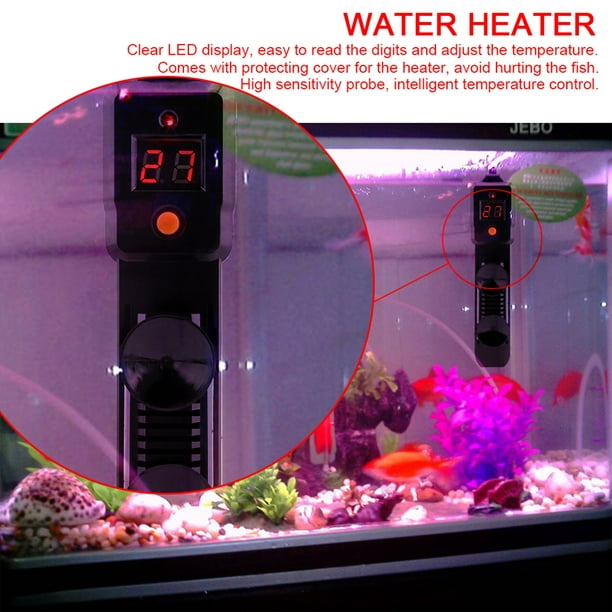 Calentador de agua para pecera, mini calentador de agua para acuario LED de  100 W, calentador de agua sumergible para acuario, estética elegante