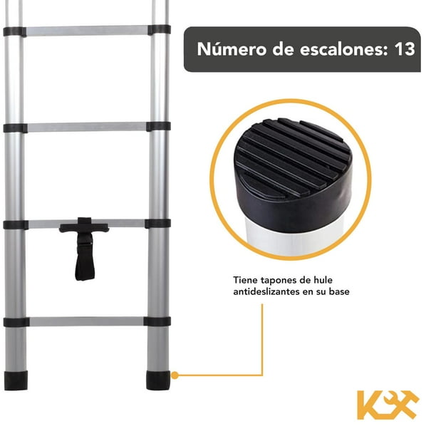 Escaleras de espiga de 3 escalones, estante de almacenamiento plegable  portátil multiusos, escalera de tijera para oficina, cocina al aire libre,  Gloria Escalera plegable