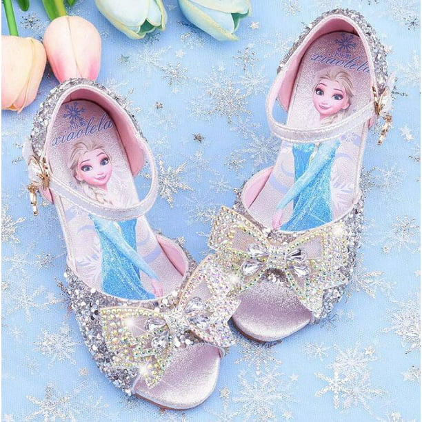 Nuevas sandalias de Disney para niñas, zapatos de princesa elsa de tacón  alto a la moda para niños, zapatos de cristal congelados, zapatos de  pasarela, 31 plantillas de 20,1 cm Gao Jinjia