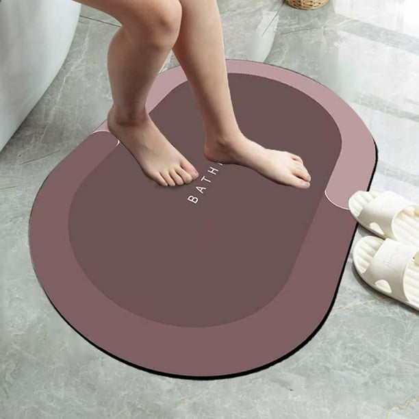 Alfombrilla de baño de diatomita, suave y cómoda, absorción de agua, no,  secado rápido para alfombra de suelo de baño, alfombras de suelo de entrada  d Óvalo Rojo L Fernando alfombra de