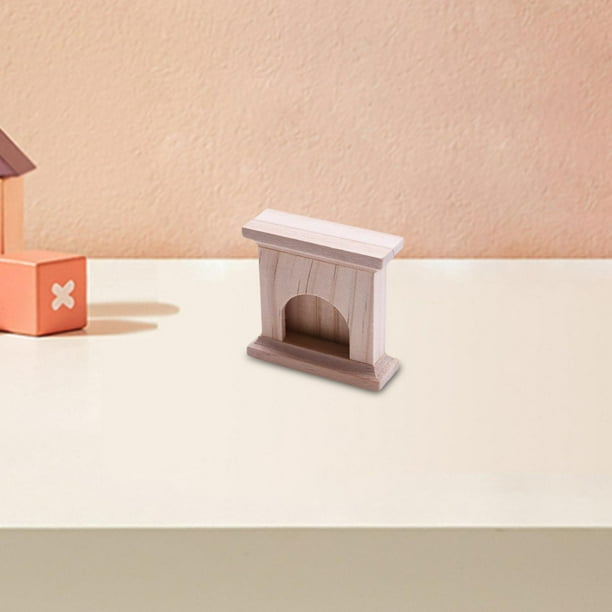 Accesorios de decoración de casa de muñecas, chimenea de casa de muñecas  1:12 sin fuego, casa de muñecas en miniatura, muebles de madera, vintage