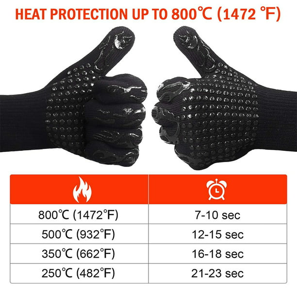 Juego de 6 guantes de horno y soportes para ollas, guantes de horno de  cocina, guantes de horno extra largos de 550 grados de alta resistencia al