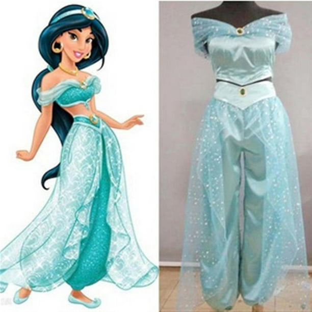 Disfraz de princesa Jasmine de Aladdin, disfraz de carnaval