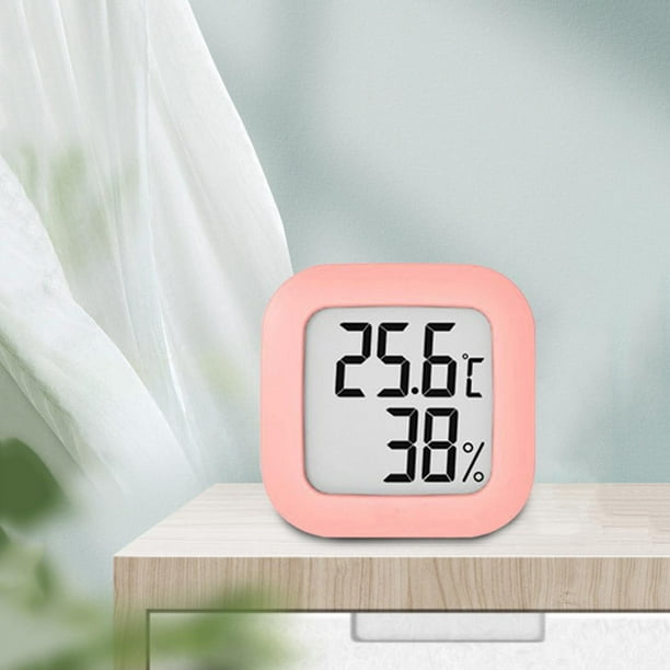 Termómetro Digital Para Interiores Higrómetro LCD Casa Cocina Invernadero  Rosa Magideal Adapter