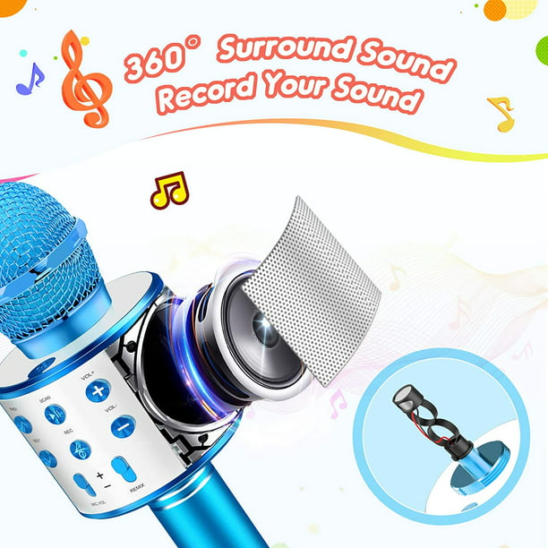 Juguetes divertidos para niñas de 3 a 12 años, micrófono para niños,  micrófono de Karaoke, cumpleaños para niños de 5 a 12 años, micrófono de  juguete para niños Adepaton WRMH-421-1