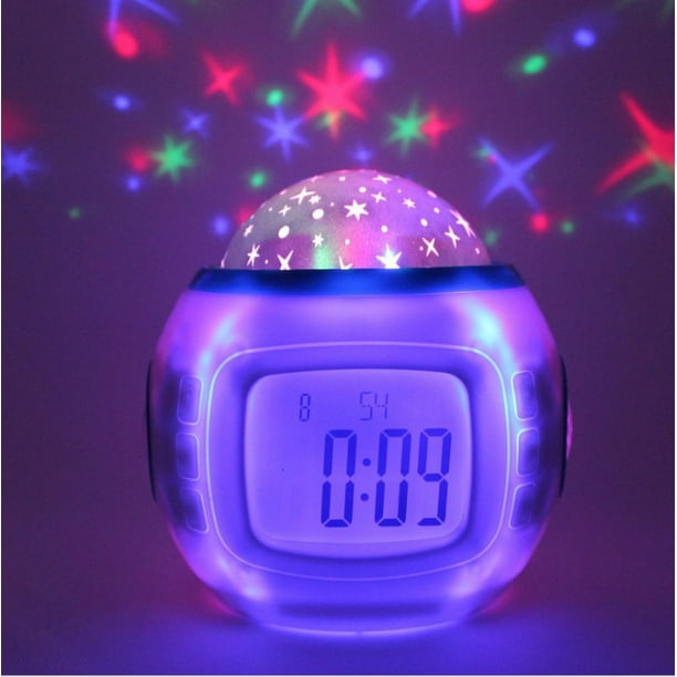 Reloj despertador para niños de 4.3 pulgadas, bonito reloj despertador de  primera infancia, funciona con pilas con luz nocturna (color blanco)