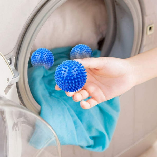 Pelotas para secadora de ropa, 4 paquetes de bolas secadoras reutilizables  azules, bolas secadoras antiestáticas, suavizante de tela alternativa para