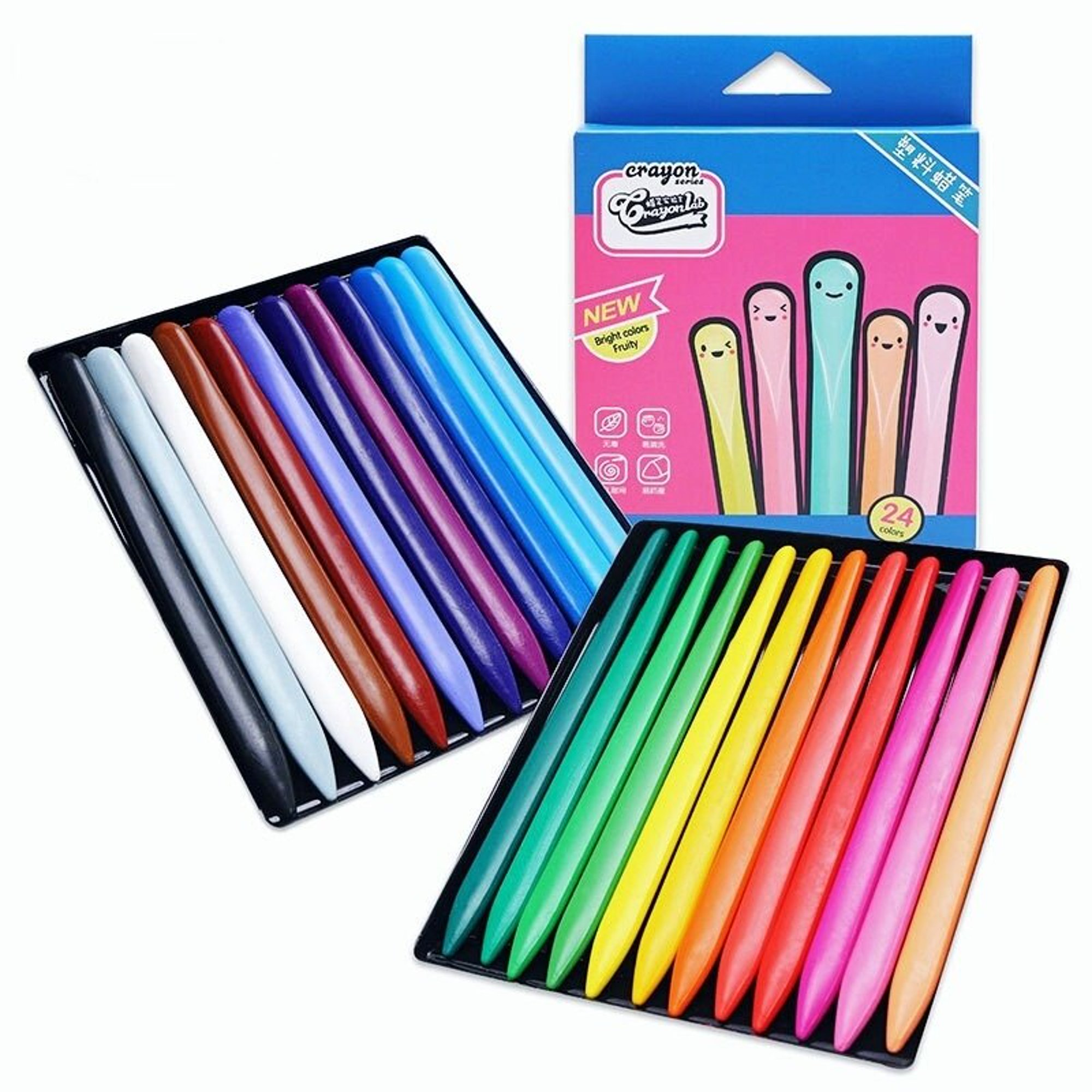 Crayones para niños pequeños, 36 colores, no tóxicos, fáciles de sujetar,  lavables, seguros, suministros de arte para colorear BANYUO