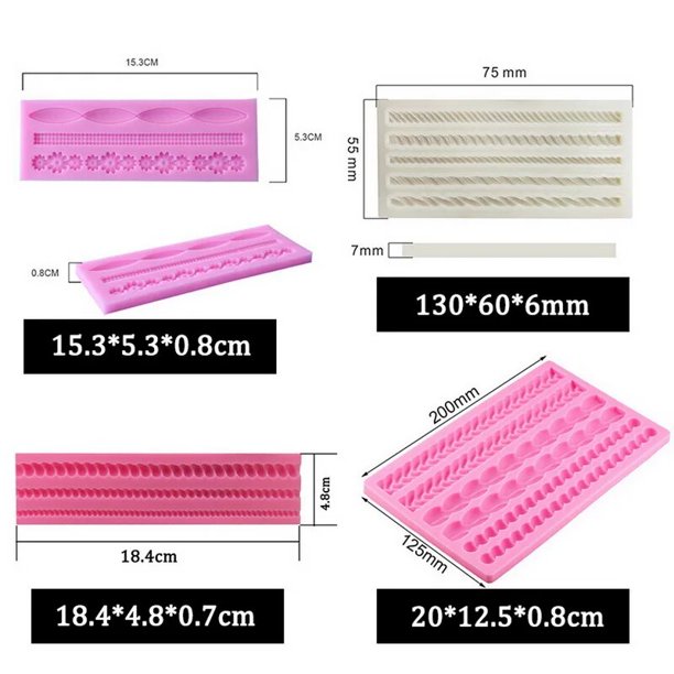 Molde de cuerda para fondant de perlas, moldes de silicona para fondant,  moldes de silicona para perlas redondas, moldes de burbujas para decoración