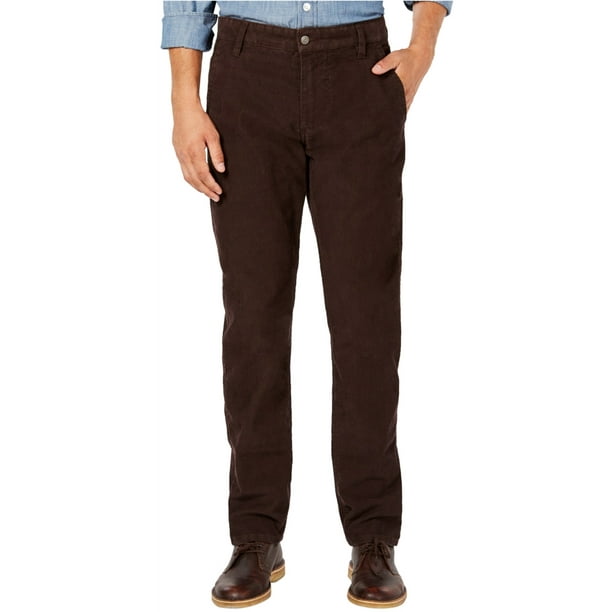 Dockers - Pantalones de pana informales ajustados para hombre, color  marrón, 32 de ancho x 32 de largo Dockers Pana