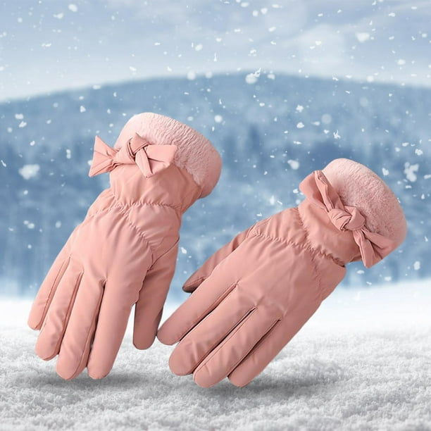 Moda mujer guantes de invierno pantalla táctil impermeable grueso